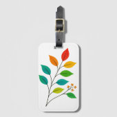 リーフカラフルブランチイラストレーション ラゲッジタグ (正面縦)