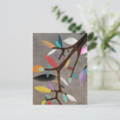 リーフカラフルブランチフローラはがき ポストカード (スタンド正面)