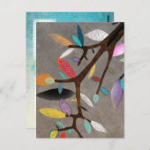 リーフカラフルブランチフローラはがき ポストカード (正面/裏面)