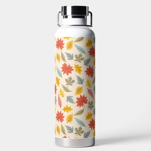 リーフカラフル秋パターン ウォーターボトル (背面)