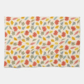 リーフカラフル秋パターン キッチンタオル (横)