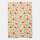 リーフカラフル秋パターン キッチンタオル (縦)