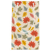 リーフカラフル秋パターン スモールペーパーバッグ (正面)