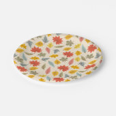 リーフカラフル秋パターン ペーパープレート (アングル)