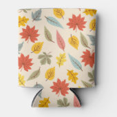 リーフカラフル秋パターン 缶クーラー (正面)