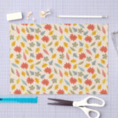 リーフカラフル秋パターン 薄葉紙 (クラフト)