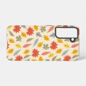 リーフカラフル秋パターン SAMSUNG GALAXYケース (裏面横)