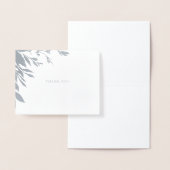 リーフクラシックタイポグラフィサンキューシルバー 箔カード (ディスプレー)