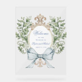 リーフクレストとボウ結婚の歓迎 アクリルサイン (正面)