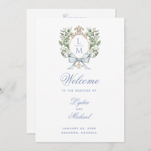 リーフクレストモノグラム結婚式 プログラム (正面/裏面)