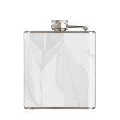 リーフグエレガントレーの水色パーソナライズされた名 フラスク (裏面)