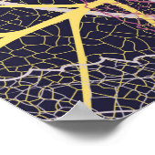 リーフスケルトンのシームレスなパターン、背景（列付き） ポスター (角)