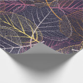 リーフスケルトンのシームレスなパターン、背景（列付き） ラッピングペーパー (角)