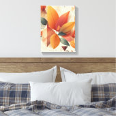 リーフスタイリッシュおよび幾何学的パターン キャンバスプリント (インサイチュ (寝室))