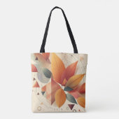 リーフスタイリッシュとジオメトリパターンのトート トートバッグ (裏面)