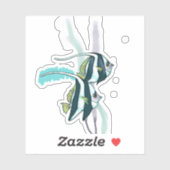 リーフストライプのバンナフィッシュ、魚、水中航海の シール (シート)