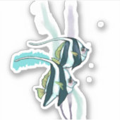 リーフストライプのバンナフィッシュ、魚、水中航海の シール (正面)