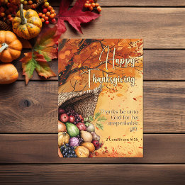 リーフストーム2コリント9:15ハッピー感謝祭 カード