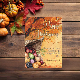 リーフストーム2コリント9:15ハッピー感謝祭 カード