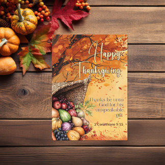 リーフストーム2コリント9:15ハッピー感謝祭 カード