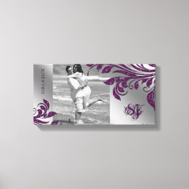 リーフスパークルプリント写真テンプレートパープル葉ズ キャンバスプリント