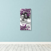 リーフスパークル結婚のプリント紫離れの縦型 キャンバスプリント (インサイチュ (ウッドフロア))