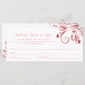 リーフスワールネイルサロンギフト証明書ピンク (正面/裏面)