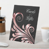 リーフスワール結婚ズバラ金ゴールドブラックピンク 台座サイン (インサイチュ)