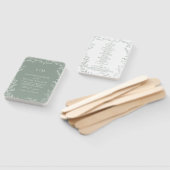 リーフセージグリーンモノグラムエレガント結婚式 プログラム ハンドファン (組立なし)