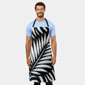 リーフゼブラストライプスタイル エプロン (着用した状態)