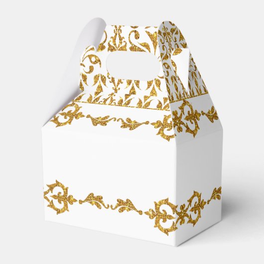 リーフダマスクアールヌーボーグリッター披露宴デコール フェイバーボックス (正面サイド)