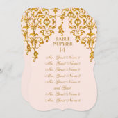 リーフダマスクアールヌーボーテーブル座席表 招待状 (正面/裏面)