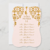 リーフダマスクアールヌーボーテーブル座席表 招待状 (正面)