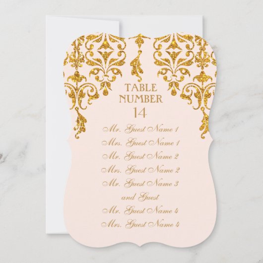 リーフダマスクアールヌーボーテーブル座席表 招待状 (裏面)