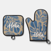 リーフチキインディゴブルーハワイアントロピカル 鍋つかみ&鍋敷きセット (正面)