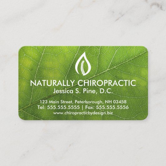 リーフテクスチャ/ロゴカイロプラクティック名刺 名刺 (正面)