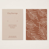 リーフテラコッタジュエリーイヤリングディスプレイカード (正面&裏面)
