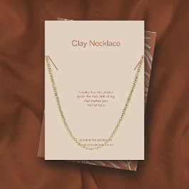 リーフテラコッタジュエリーネックレスディスプレイカード