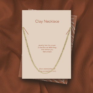 リーフテラコッタジュエリーネックレスディスプレイカード