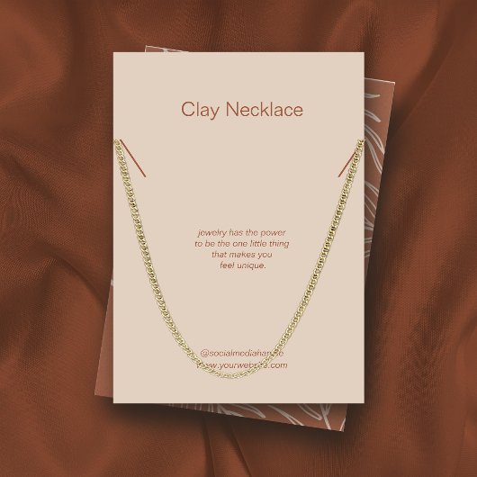 リーフテラコッタジュエリーネックレスディスプレイカード
