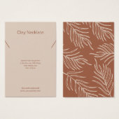 リーフテラコッタジュエリーネックレスディスプレイカード (正面&裏面)