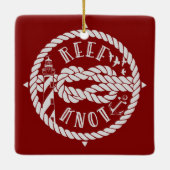 リーフノットセーリングイラストレーション セラミックオーナメント (裏面)