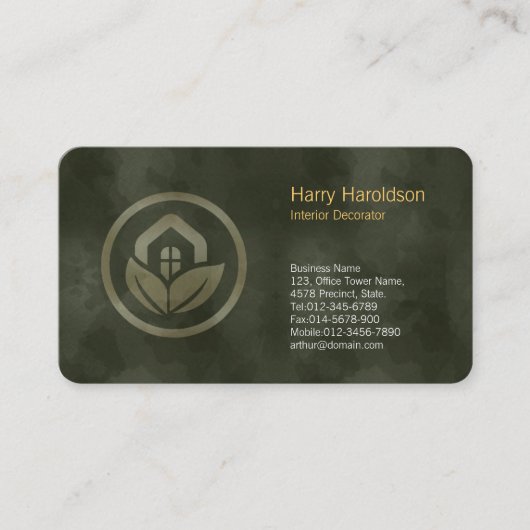 リーフハウスアイコンインテリアデコレータビジネスカード 名刺 (正面)