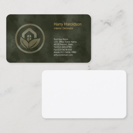 リーフハウスアイコンインテリアデコレータビジネスカード 名刺 (正面/裏面)