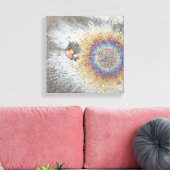 リーフハートとレインボーキャンバスアート キャンバスプリント (インサイチュ (リビング))