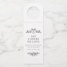 リーフハートモノグラム白黒カスタムウェディング