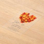 リーフハート秋インラブブライダルシャワー アクリル招待状 (レイダウン)