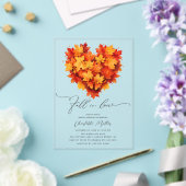 リーフハート秋インラブブライダルシャワー アクリル招待状 (インサイチュ (ウェディング))