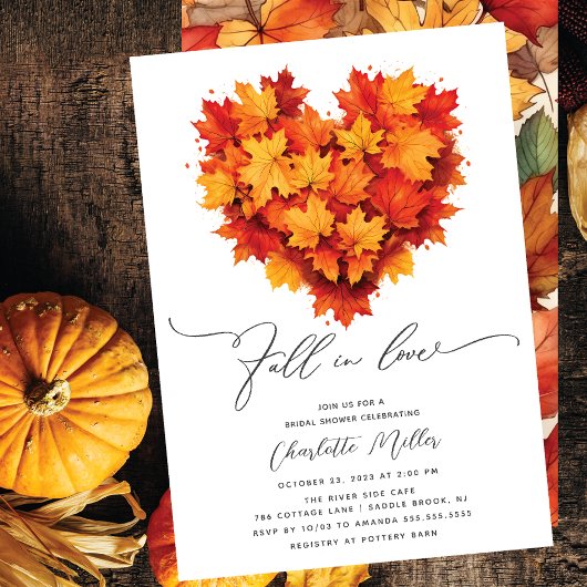 リーフハート秋インラブブライダルシャワー 招待状