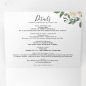 リーフバック結婚のオールインワントリフォールド招待状 三つ折りクリスマスカード (内部最初)